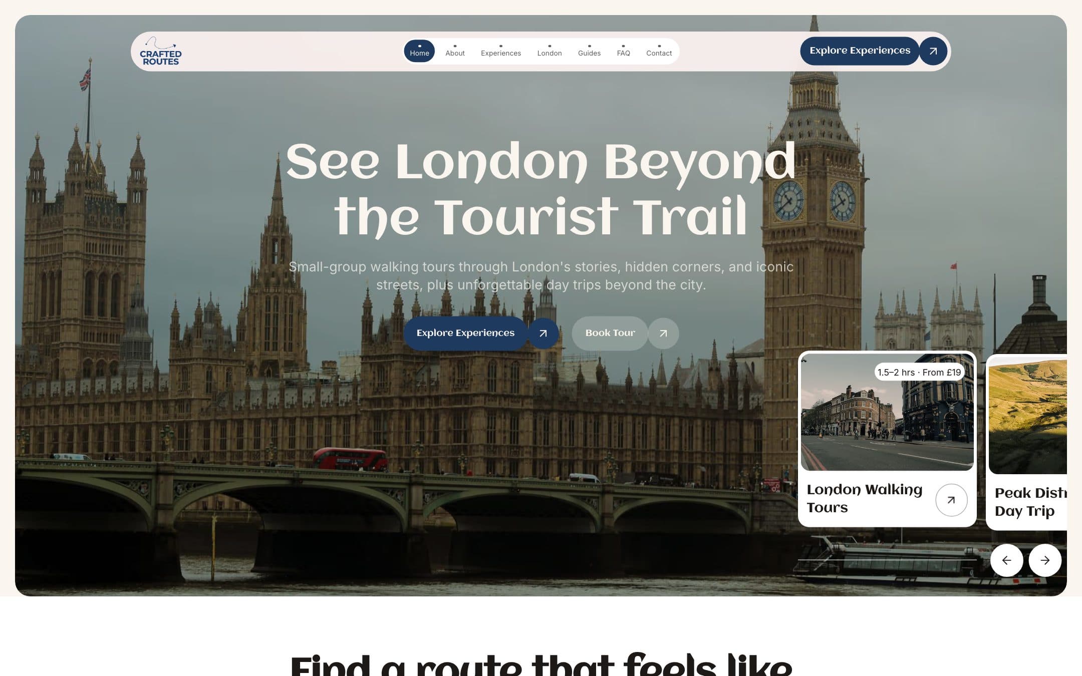 Crafted Routes website